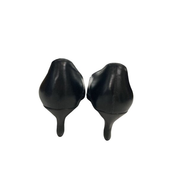 Vintage Enrico Gerbi women size 8.5 black Leather gold Embellishment shoe Italy - Picture 3 of 7